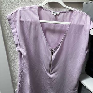 Lavender Zip Down Gramercy Express Blouse